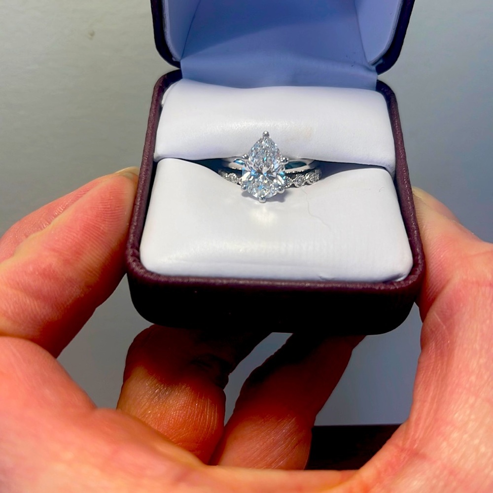 Engagement ring with wedding band. Barely Worn.